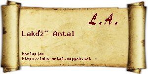 Lakó Antal névjegykártya