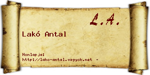 Lakó Antal névjegykártya
